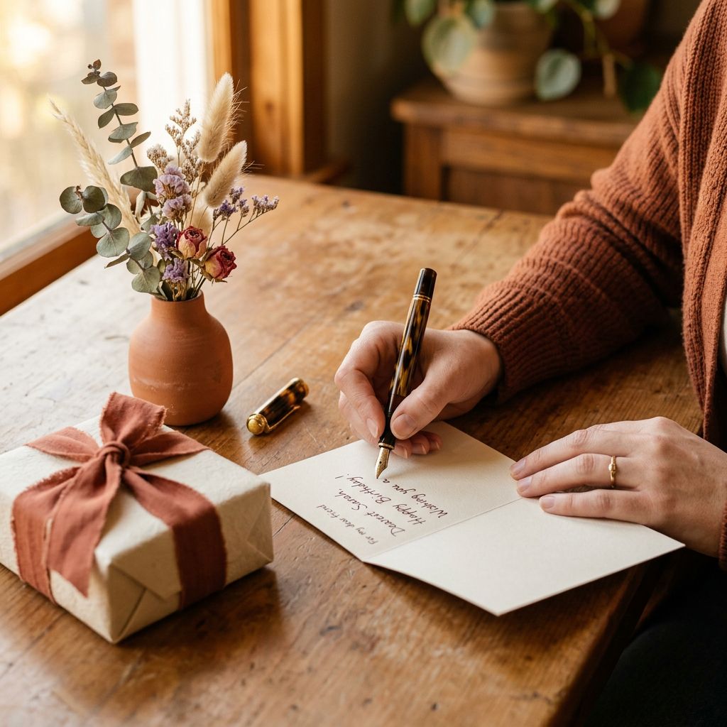 Writing a heartfelt gift note